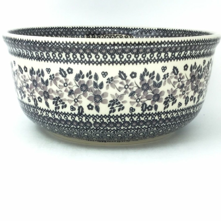 Bowls * | Janelle Imports Family Deep Bowl In Gray & Black