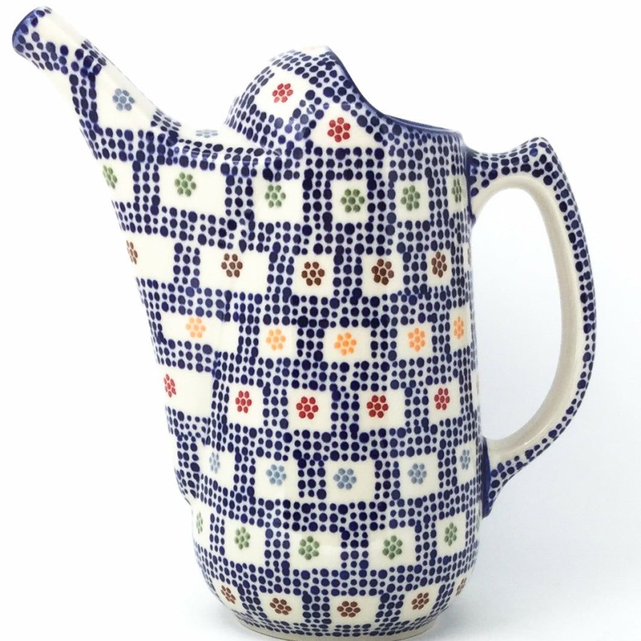 Home Decor * | Janelle Imports Watering Pitcher 2 Qt In Modern Checkers