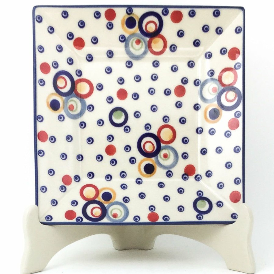 Plates * | Janelle Imports Square Luncheon Plate In Modern Circles