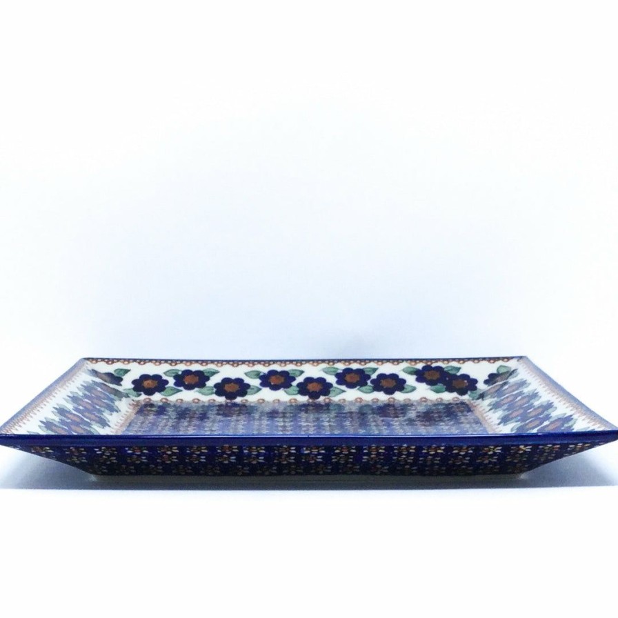 Platters, Servers, And Trays * | Janelle Imports Square Platter In Petunia