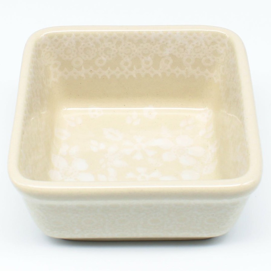 Bowls * | Janelle Imports Tiny Sq. Bowl 8 Oz In White On White