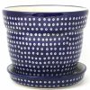 Home Decor * | Janelle Imports Md Flower Pot W/Plate In Blue Elegance