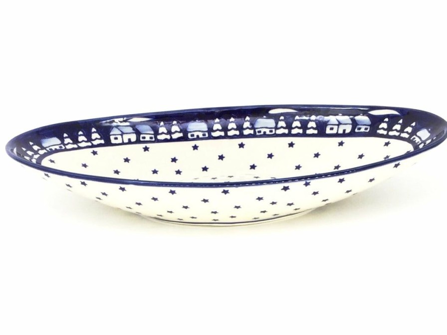 Platters, Servers, And Trays * | Janelle Imports Lg Modern Oval Server In Winter