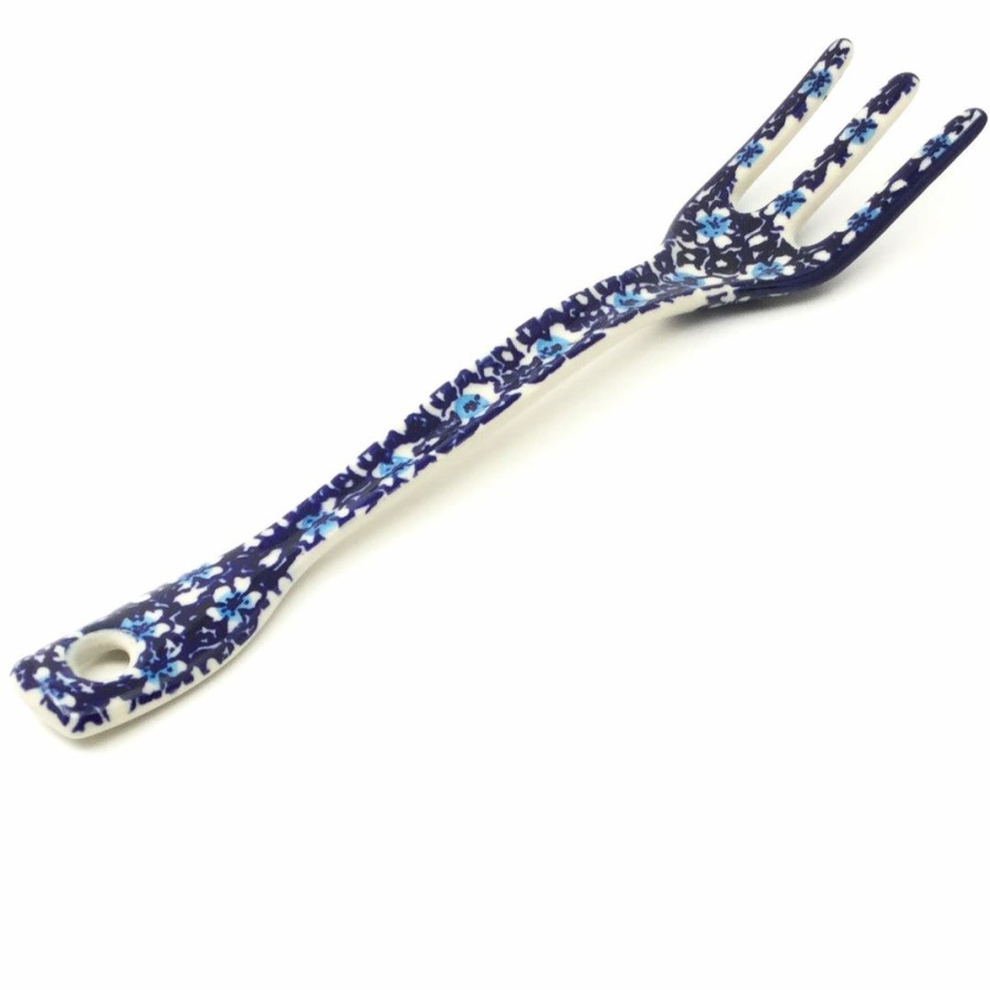 Kitchen Accessories * | Janelle Imports Serving Fork 12 In All Blue Flowers