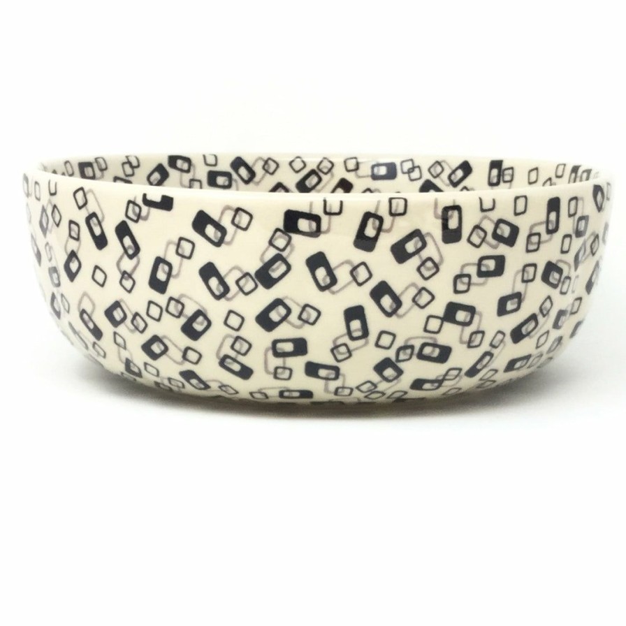 Bowls * | Janelle Imports Family Shallow Bowl In Modern Gray & Black