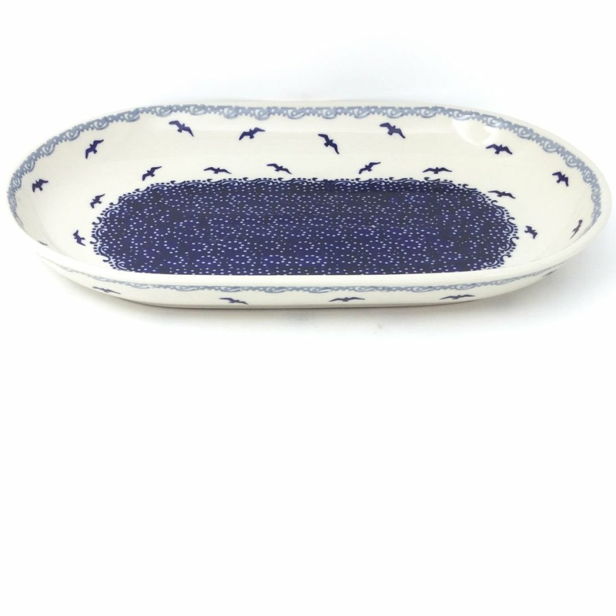 Platters, Servers, And Trays * | Janelle Imports Md Oval Platter In Seagulls