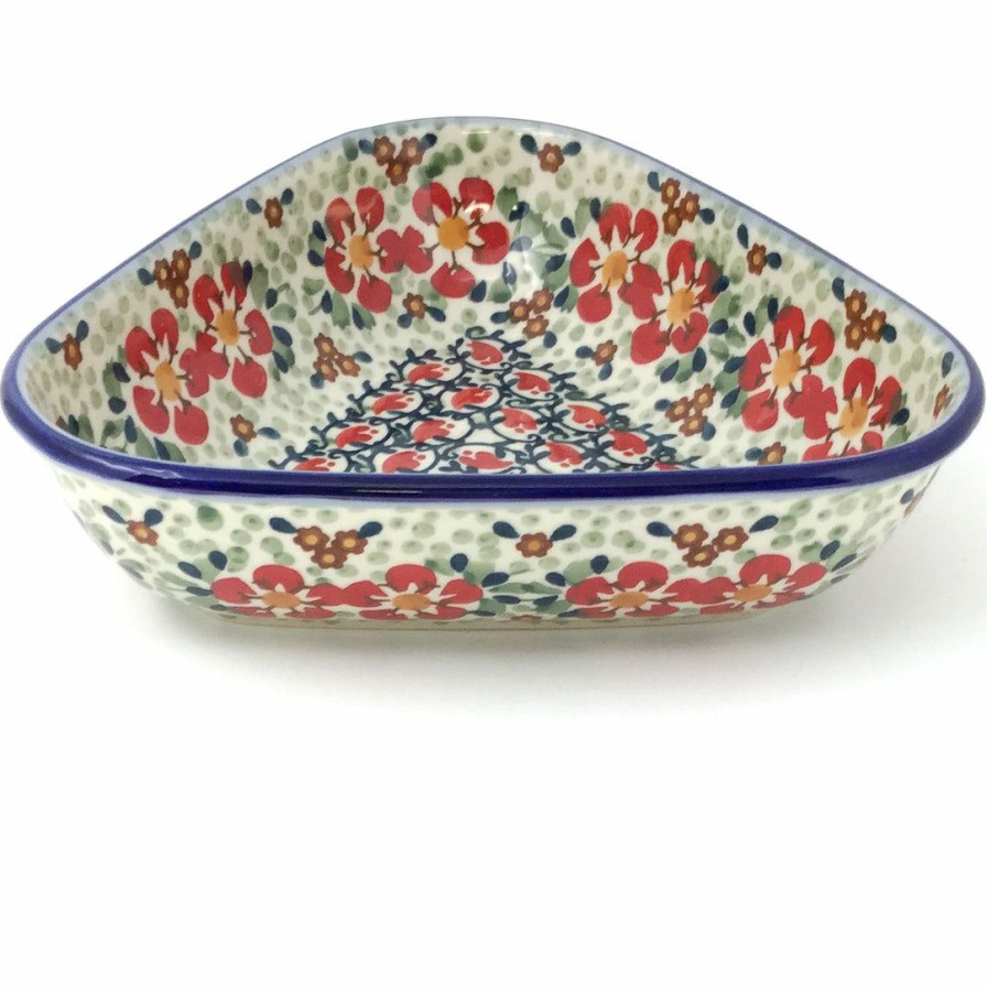 Bowls * | Janelle Imports Triangular Bowl 8 In Red Poppies