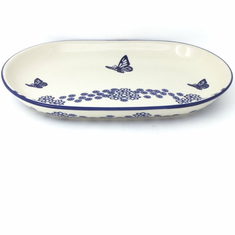 Platters, Servers, And Trays * | Janelle Imports Md Oval Platter In Butterfly