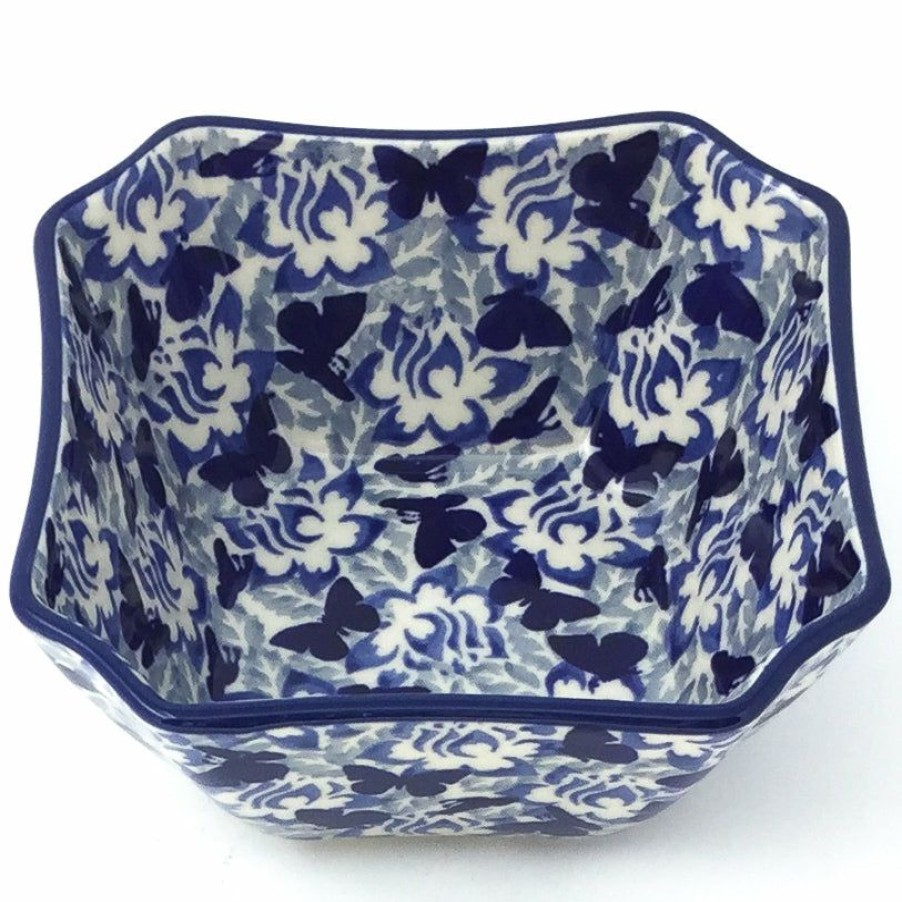 Bowls * | Janelle Imports Square Soup Bowl 16 Oz In Blue Butterfly