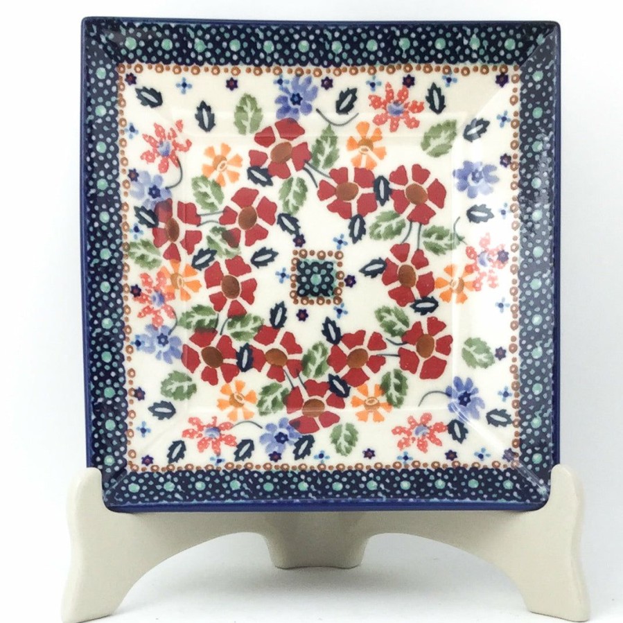 Plates * | Janelle Imports Square Luncheon Plate In Wild Flowers