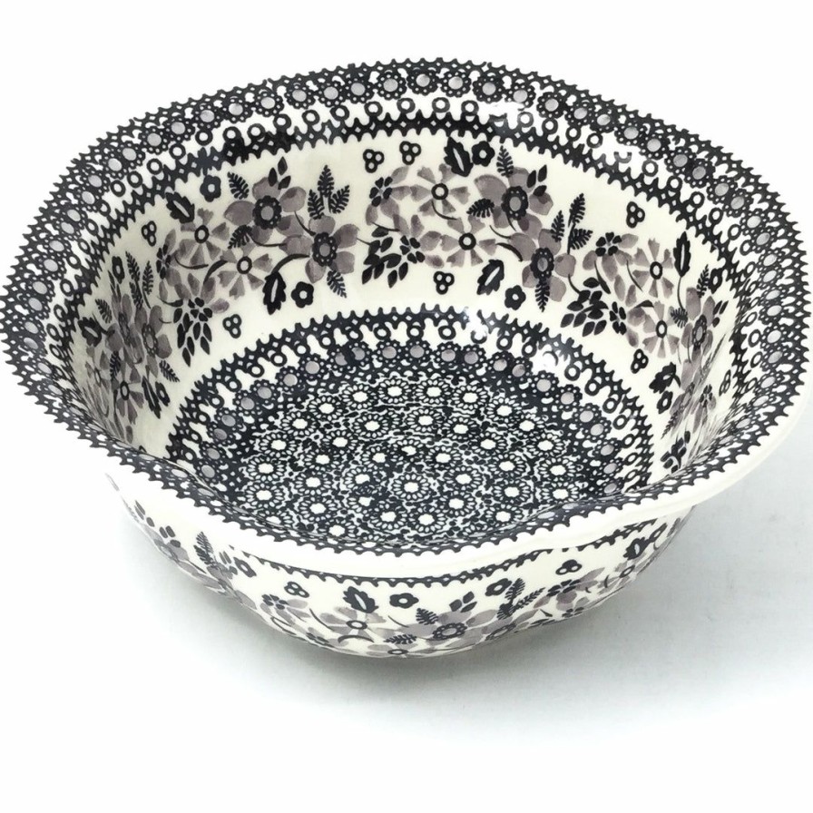 Bowls * | Janelle Imports Sm Retro Bowl In Gray & Black