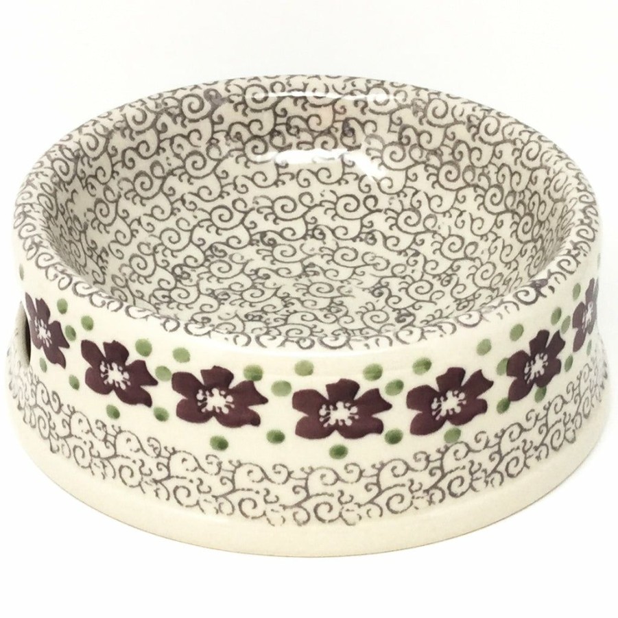 Bowls * | Janelle Imports Md Dog Bowl In Purple & Gray Flowers