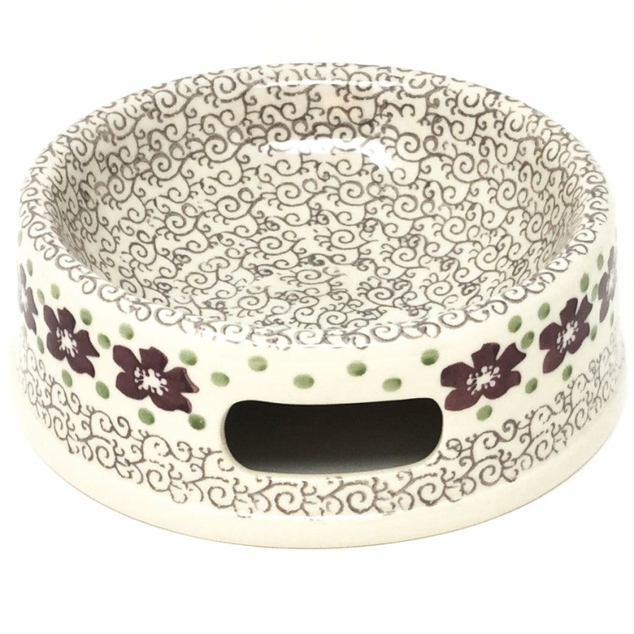 Bowls * | Janelle Imports Md Dog Bowl In Purple & Gray Flowers