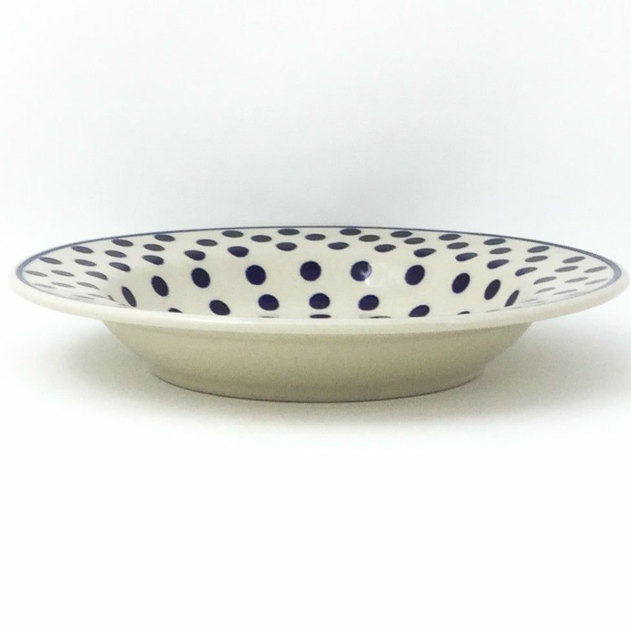 Plates * | Janelle Imports Soup Plate In Blue Polka-Dot