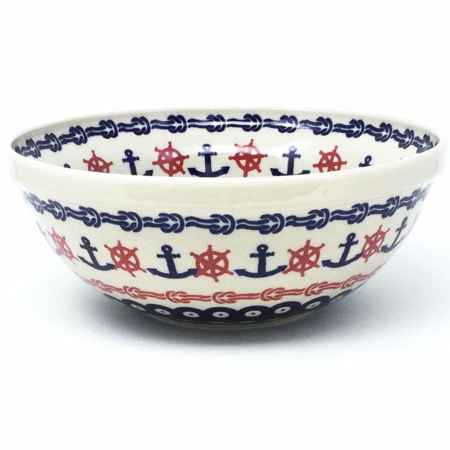 Bowls * | Janelle Imports Round Bowl 64 Oz In Red Helm