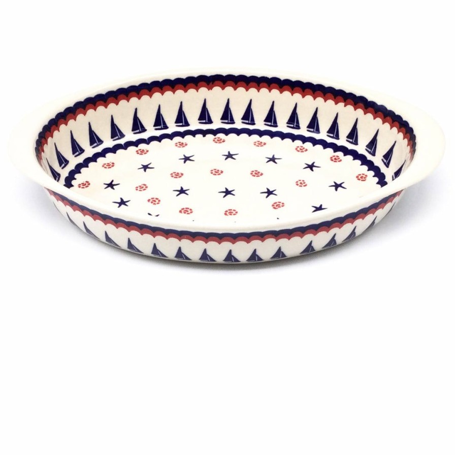 Bakeware * | Janelle Imports Md Oval Baker W/Handles In Blue Sail