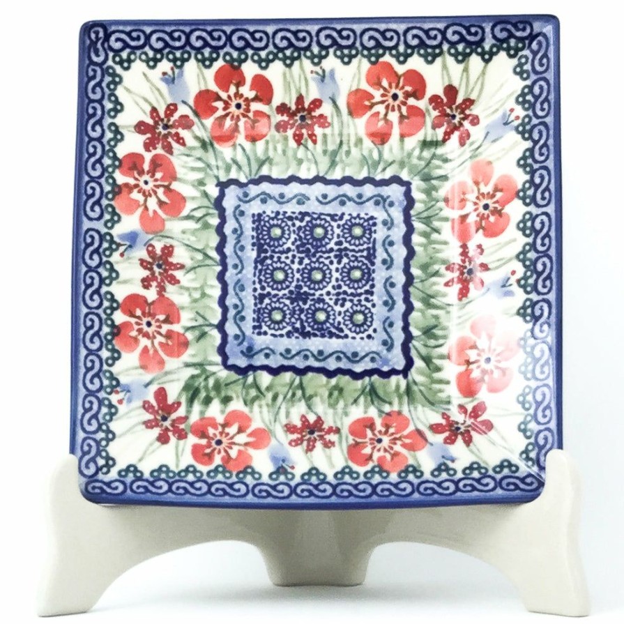 Plates * | Janelle Imports Square Luncheon Plate In Spring Meadow