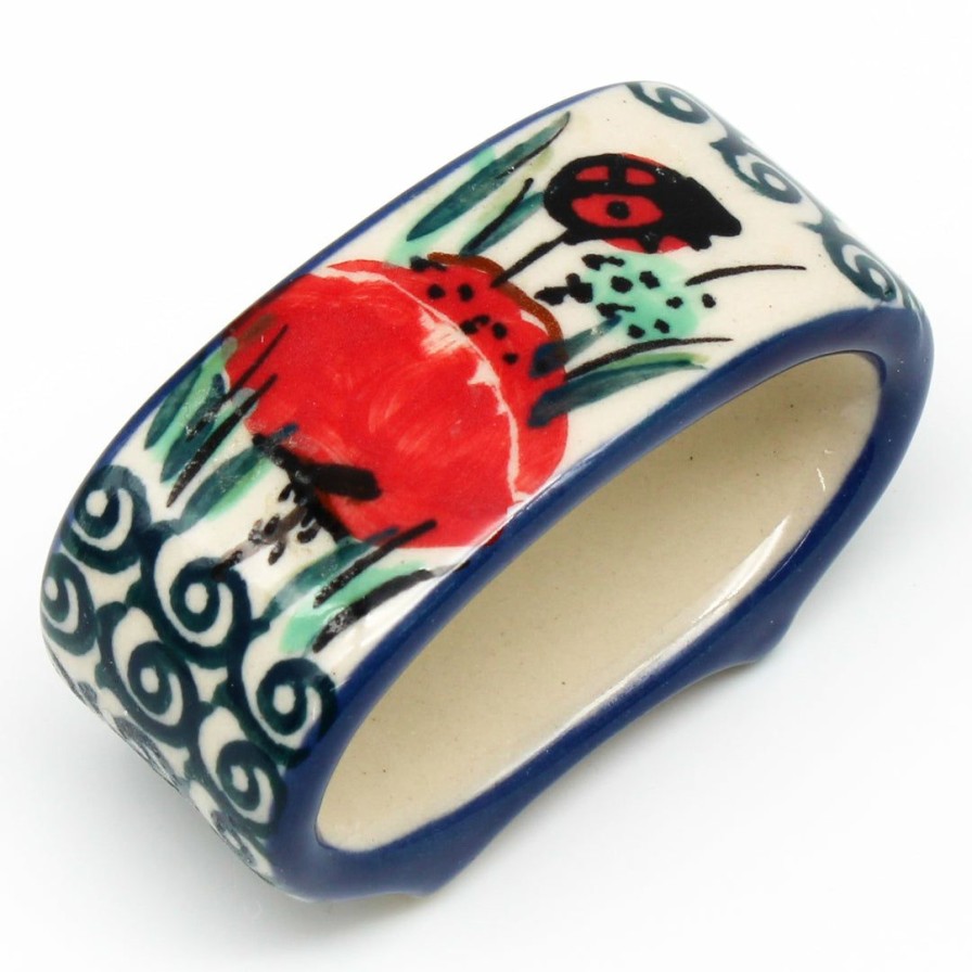 Table Accessories * | Janelle Imports Napkin Ring In Polish Poppy