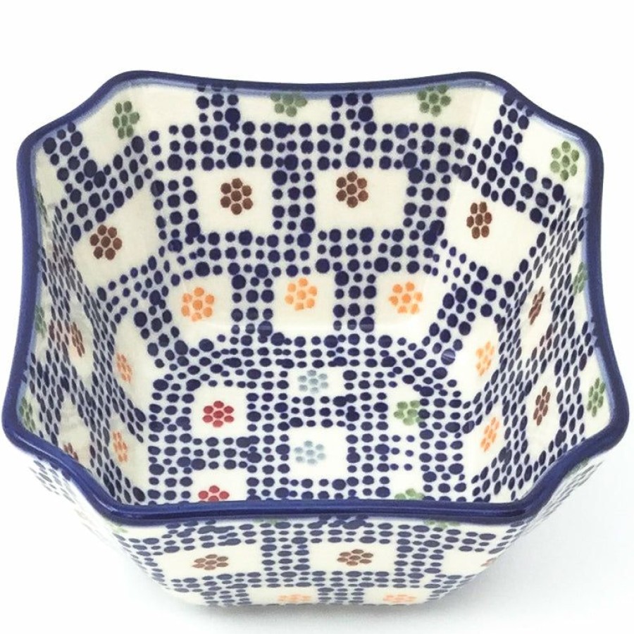 Bowls * | Janelle Imports Square Soup Bowl 16 Oz In Modern Checkers