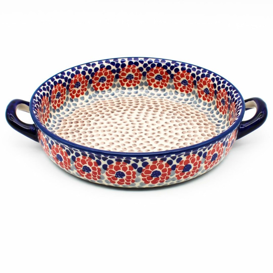 Bakeware * | Janelle Imports Round Baker W/Handles In Red Zinnia