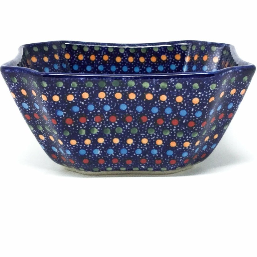 Bowls * | Janelle Imports Square Soup Bowl 16 Oz In Multi-Colored Dots