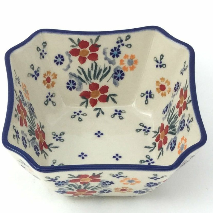 Bowls * | Janelle Imports Square Soup Bowl 16 Oz In Delicate Flowers