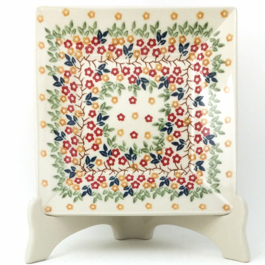 Plates * | Janelle Imports Square Luncheon Plate In Tiny Flower