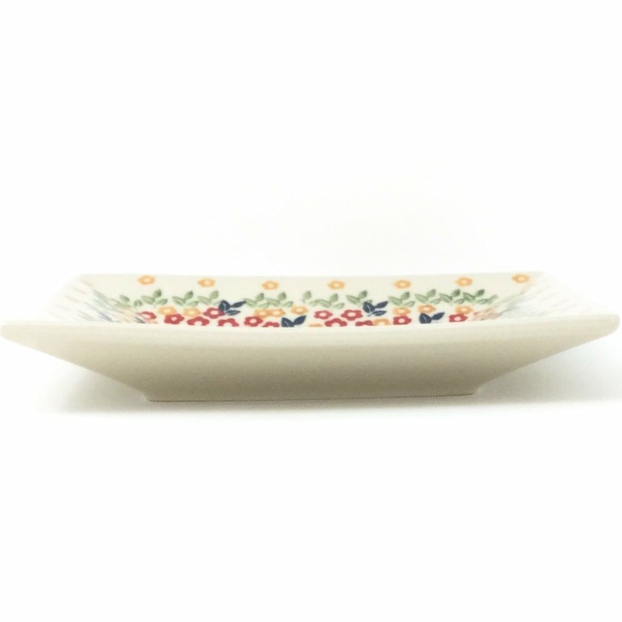 Plates * | Janelle Imports Square Luncheon Plate In Tiny Flower