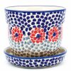 Home Decor * | Janelle Imports Sm Flower Pot W/Plate In Red Zinnia