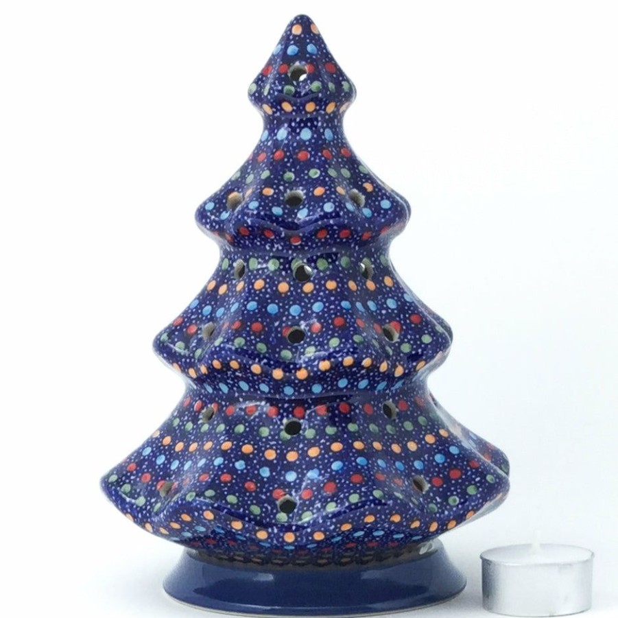 Home Decor * | Janelle Imports Tree Tea Candle Holder In Multi-Colored Dots