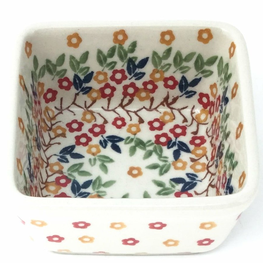 Bowls * | Janelle Imports Tiny Sq. Bowl 8 Oz In Tiny Flowers