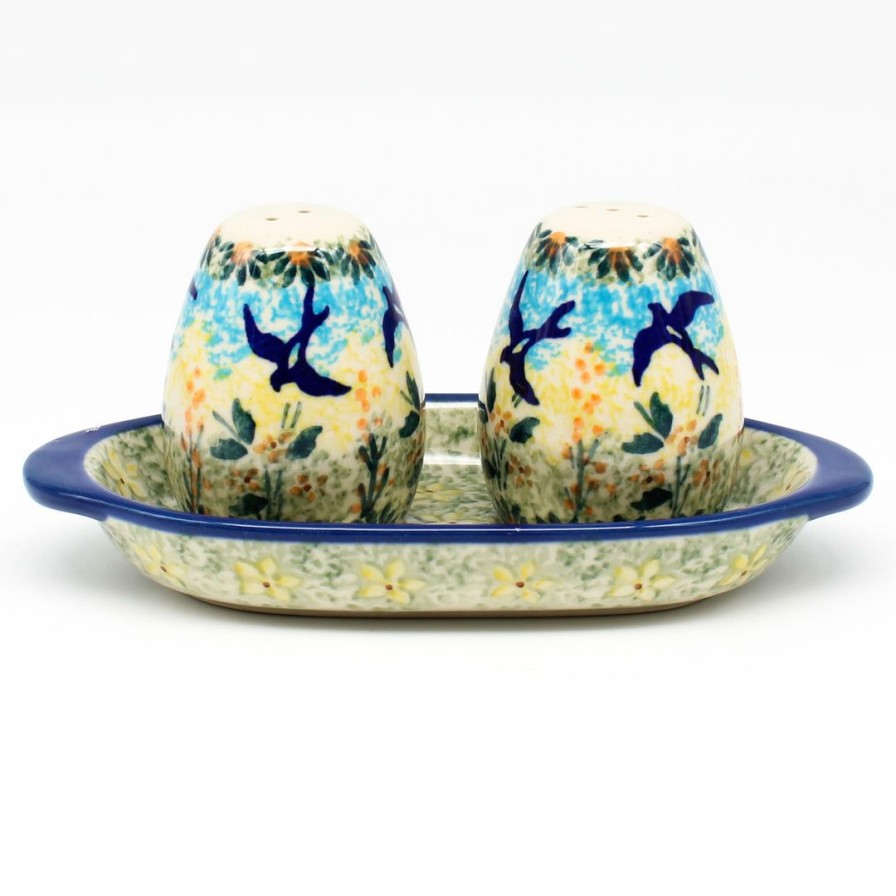 Table Accessories * | Janelle Imports Salt & Pepper Set W/Tray In Birds