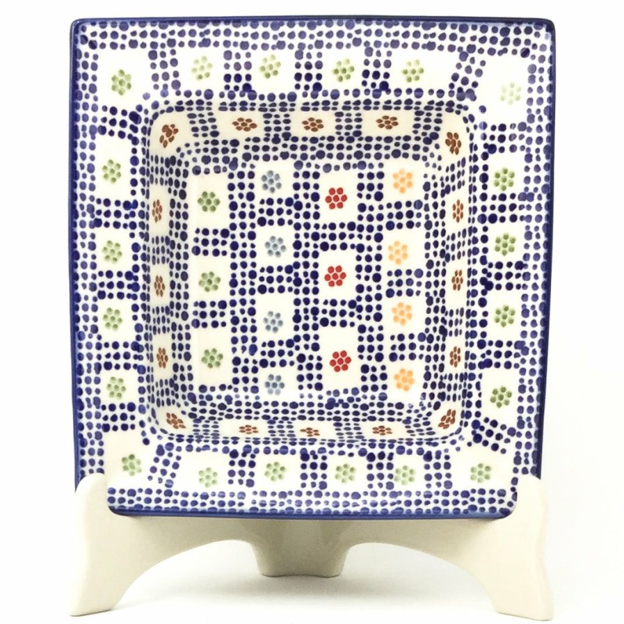 Plates * | Janelle Imports Square Soup Plate In Modern Checkers