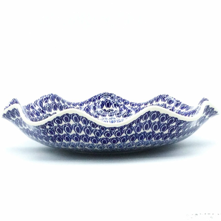 Bowls * | Janelle Imports Fluted Pasta Bowl In Perennial Bulbs