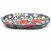 Platters, Servers, And Trays * | Janelle Imports Tiny Oval Platter In Endless Garden