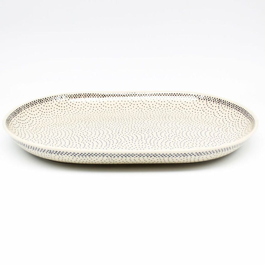 Platters, Servers, And Trays * | Janelle Imports Lg Oval Platter In Black Elegance