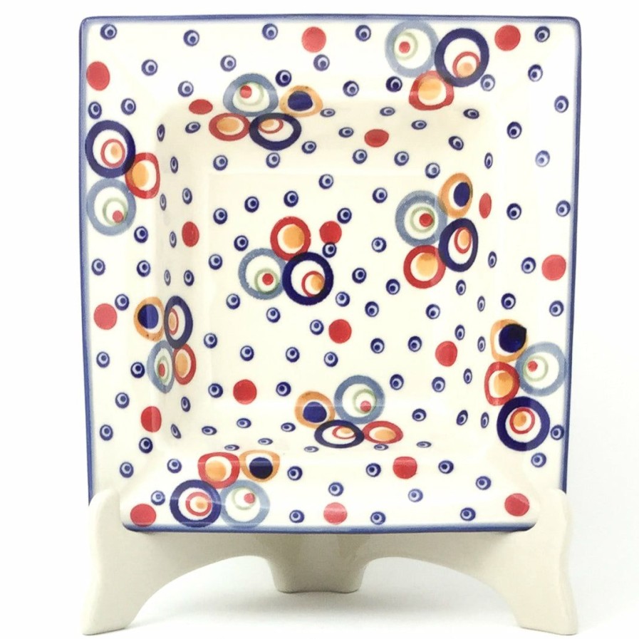 Plates * | Janelle Imports Square Soup Plate In Modern Circles