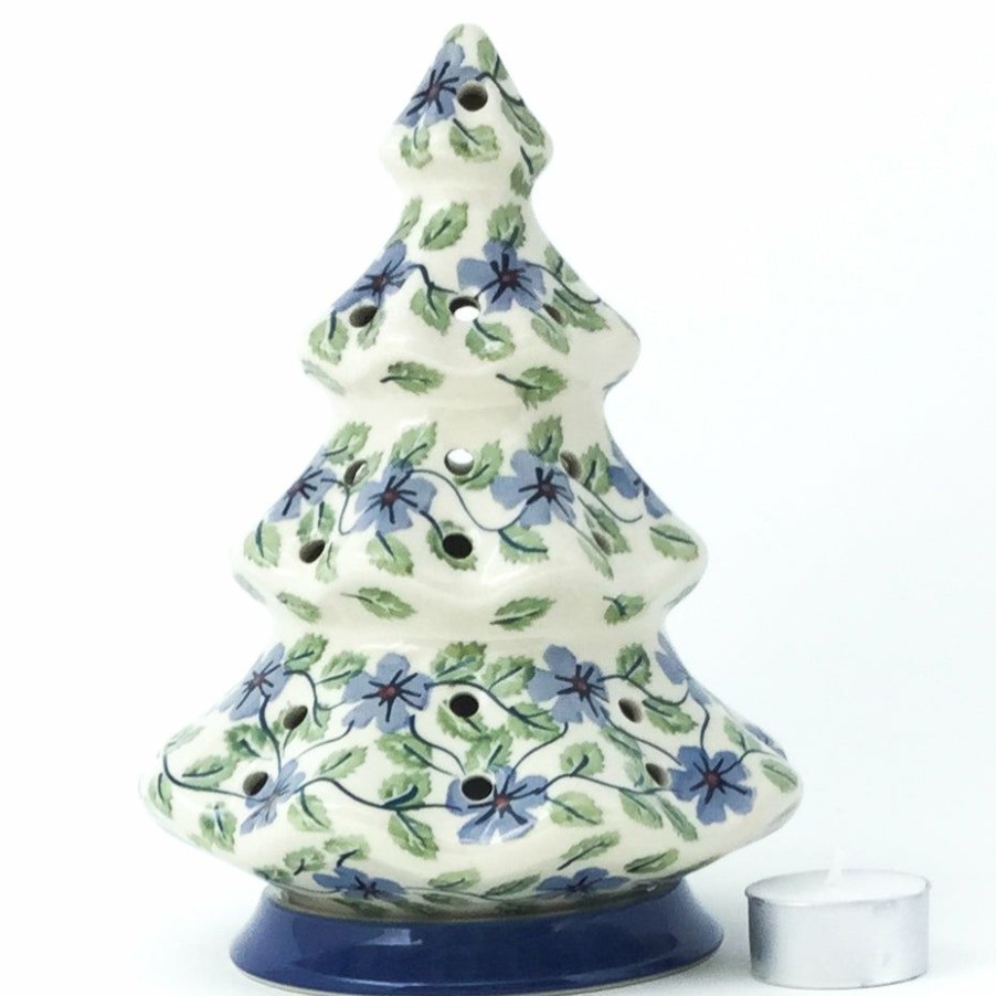 Home Decor * | Janelle Imports Tree Tea Candle Holder In Blue Clematis