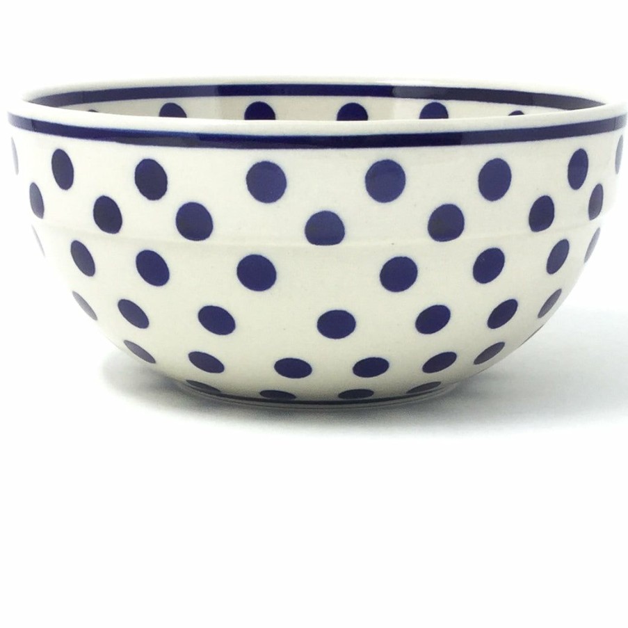 Bowls * | Janelle Imports Soup Bowl 24 Oz In Blue Polka-Dot