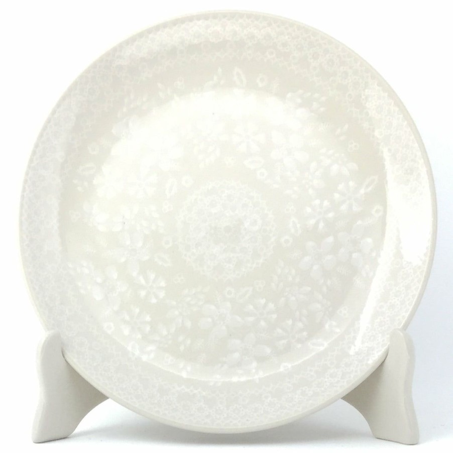 Plates * | Janelle Imports Luncheon Plate In White On White