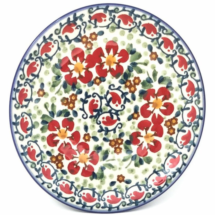 Plates * | Janelle Imports Bread & Butter Plate In Red Poppies