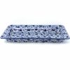 Platters, Servers, And Trays * | Janelle Imports Md Rect. Server W/Lip In Blue Butterfly