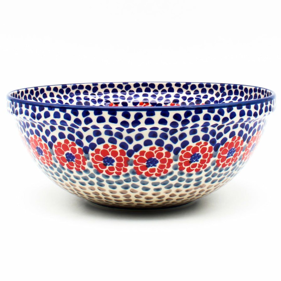 Bowls * | Janelle Imports Round Bowl 64 Oz In Red Zinnia