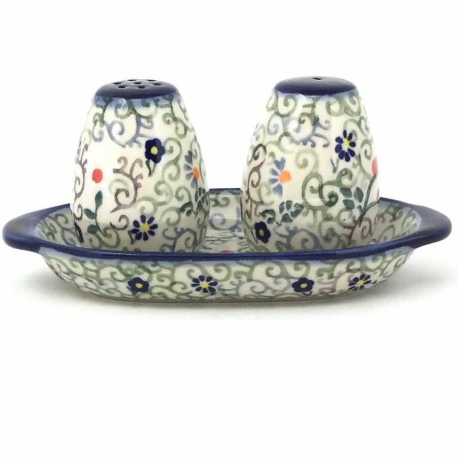 Table Accessories * | Janelle Imports Salt & Pepper Set W/Tray In Early Spring