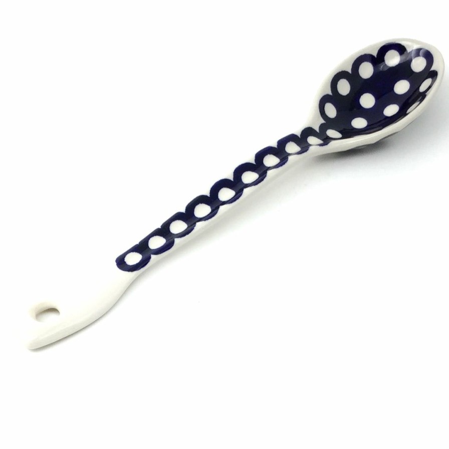 Kitchen Accessories * | Janelle Imports Serving Spoon 12 In White Polka-Dot