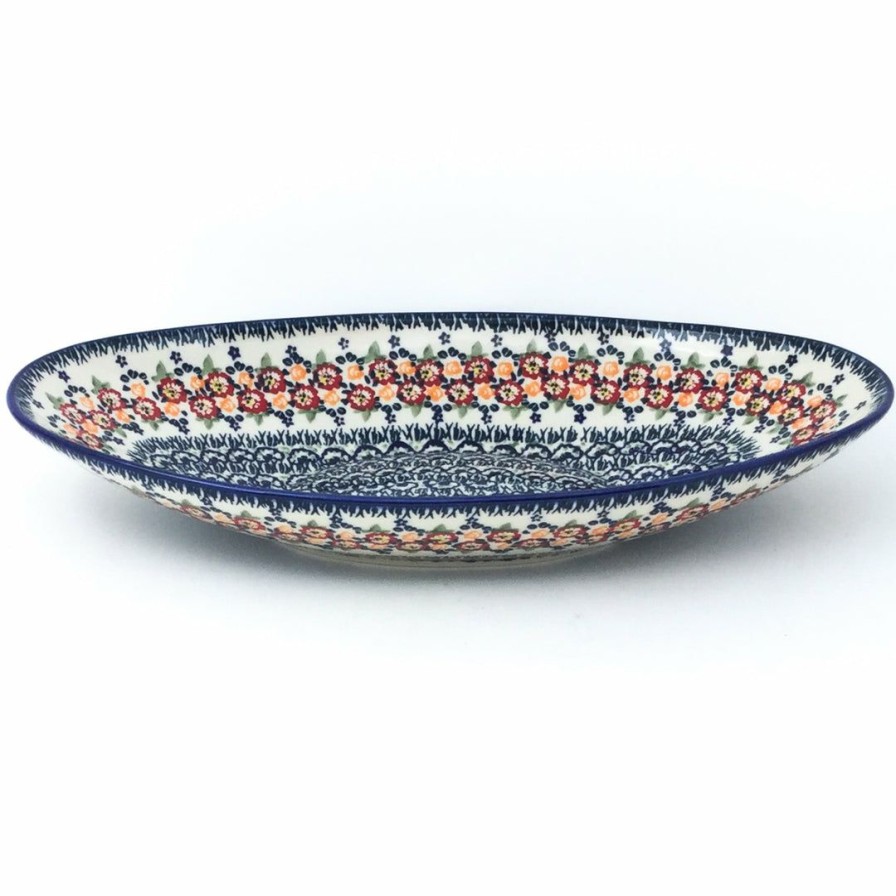 Platters, Servers, And Trays * | Janelle Imports Sm Modern Oval Server In Wild Roses