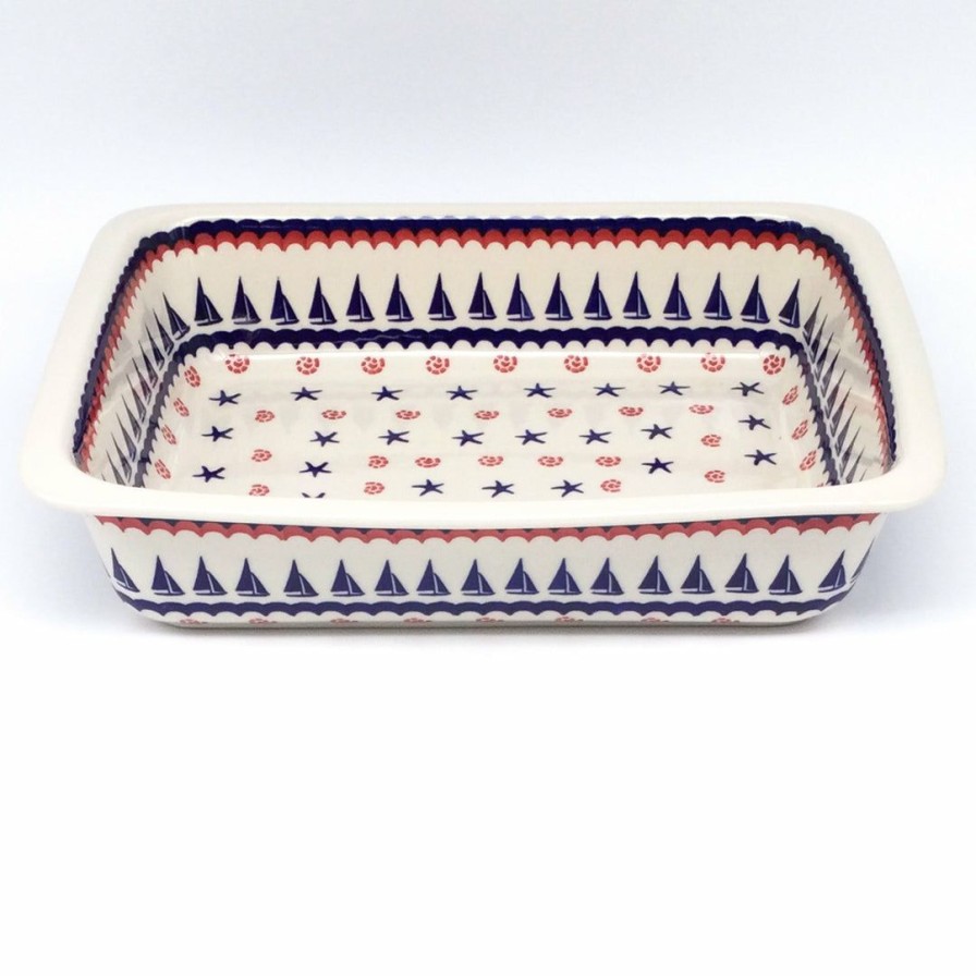 Bakeware * | Janelle Imports Deep Rect. Baker In Blue Sail