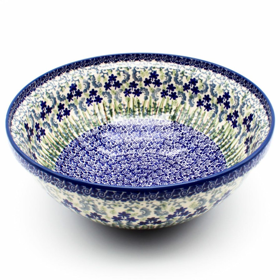 Bowls * | Janelle Imports Round Bowl 64 Oz In Alpine Blue