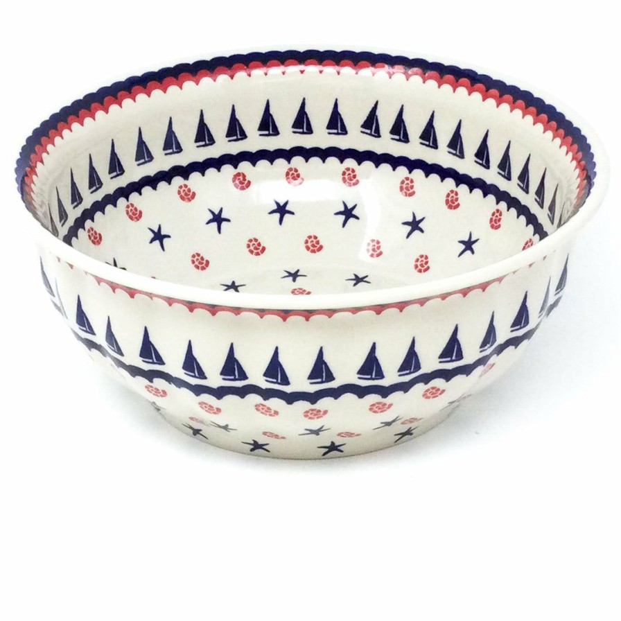 Bowls * | Janelle Imports Scalloped Bowl 128 Oz In Blue Sail