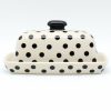 Table Accessories * | Janelle Imports Butter Dish In Black Polka-Dot